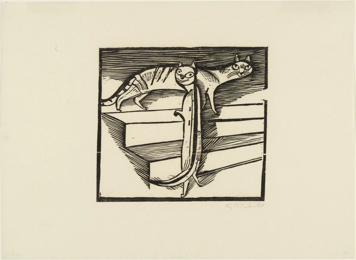 Little Cats (Die kleinen Katzen) by Gerhard Marcks, print, 1922