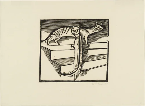 Little Cats (Die kleinen Katzen) by Gerhard Marcks, print, 1922