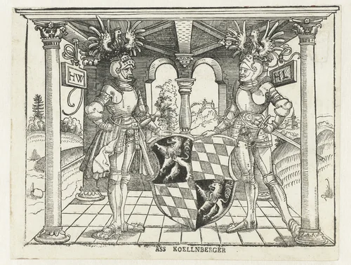 De hertogen Willem en Lodewijk van Beieren by Unknown, print, 1516-1522