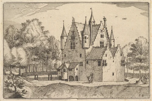 A Castle, plate 22 from "Regiunculae et Villae Aliquot Ducatus Brabantiae" by Claes Jansz Visscher, print, 1605-1615