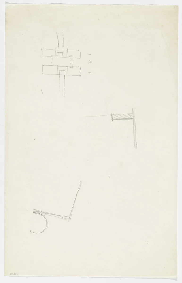 Lounge Chair without Arms. Joining System Details. (Elevation sketches) by Ludwig Mies van der Rohe, mies van der rohe archive, 1926