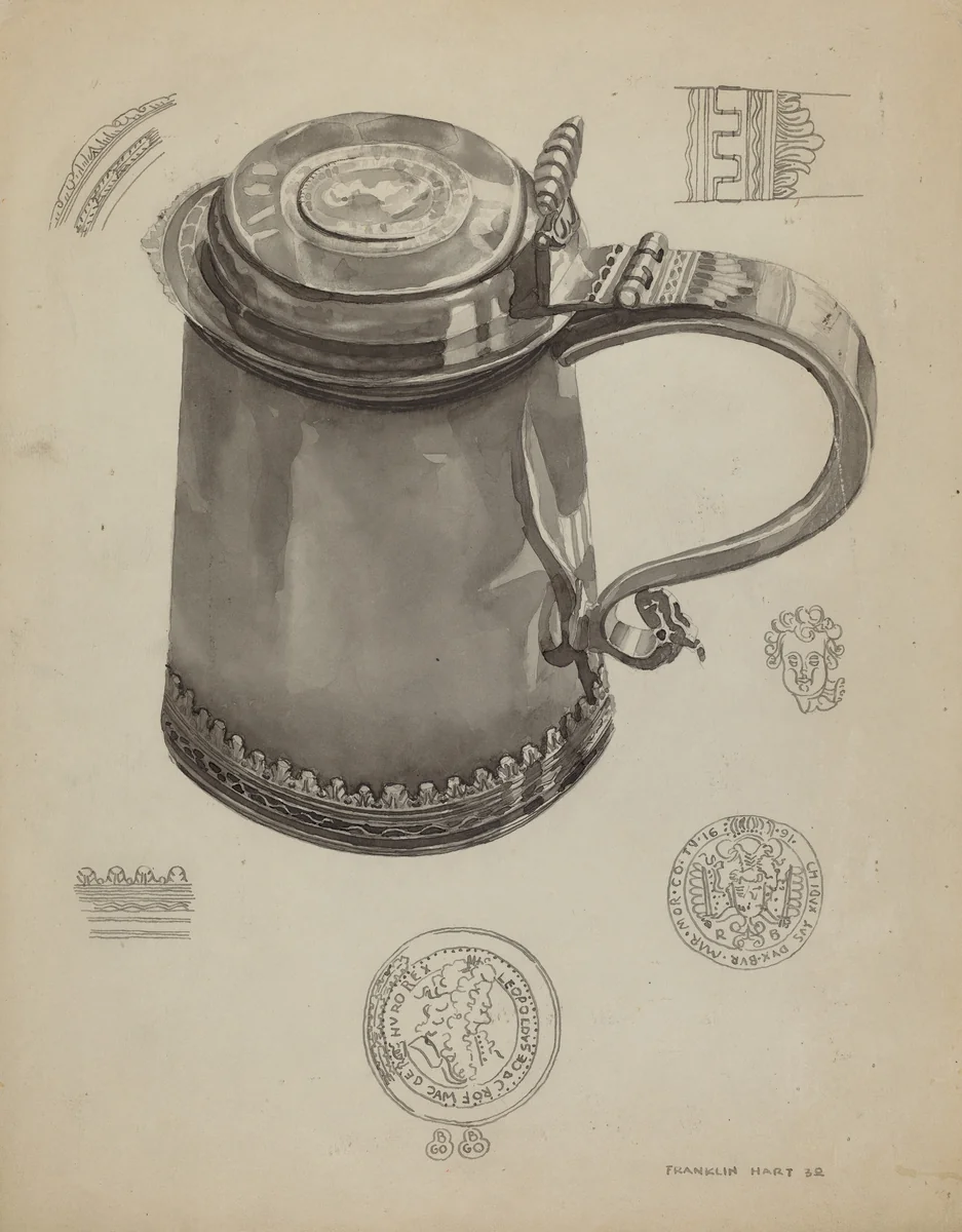 Pewter Tankard by Franklin Hart, index of american design, 1936