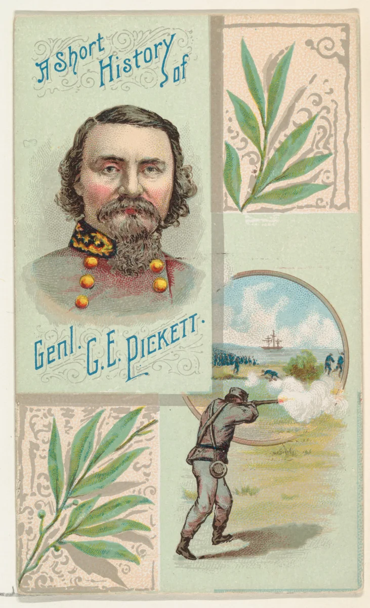 A Short History: General George E. Pickett, from the Histories of Generals series (N114) issued by W. Duke, Sons & Co. to promote Honest Long Cut Smoking and Chewing Tobacco by W. Duke, Sons & Co., print, 1888