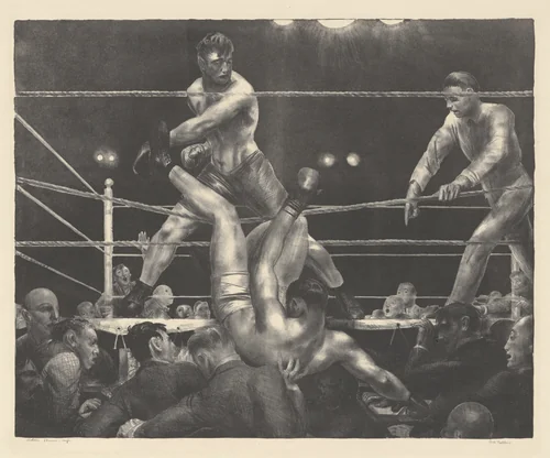 Dempsey and Firpo by George Bellows, print, 1923-1924