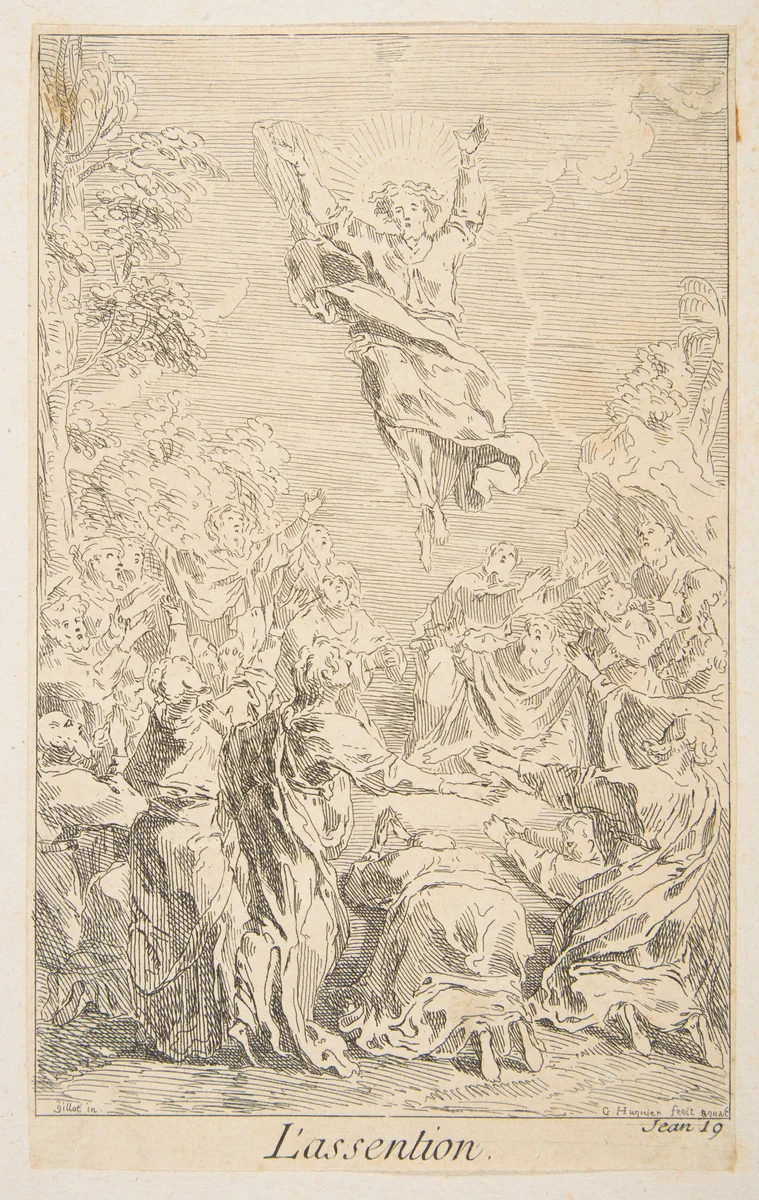 Ascension by Claude Gillot, print, 1685-1722