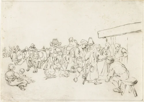 Markt by Willem van Wessem, print, 1735-1787