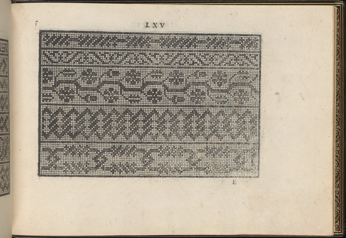 La Vera Perfettione del Disegno di varie sorti di recami, page 33 (recto) by Giovanni Ostaus, book, 1567