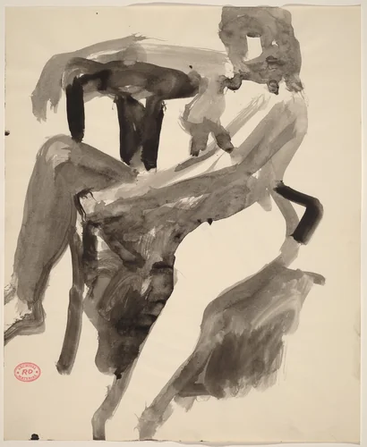 Untitled [female nude resting sideways in chair] by Richard Diebenkorn, drawing, 1955-1967