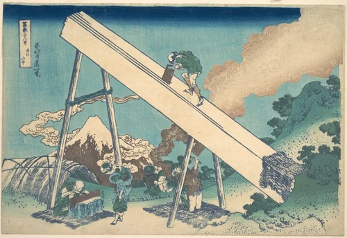 In the Mountains of Tōtomi Province (Tōtomi sanchū), from the series Thirty-six Views of Mount Fuji (Fugaku sanjūrokkei) by Katsushika Hokusai (葛飾 北斎), print, 1820-1842