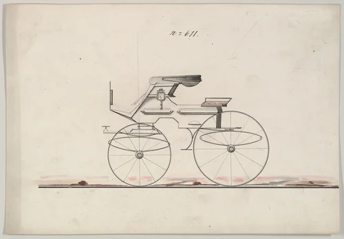 Design for "Dog Cart" Phaeton, no. 611 by Brewster & Co., drawing, 1850-1874