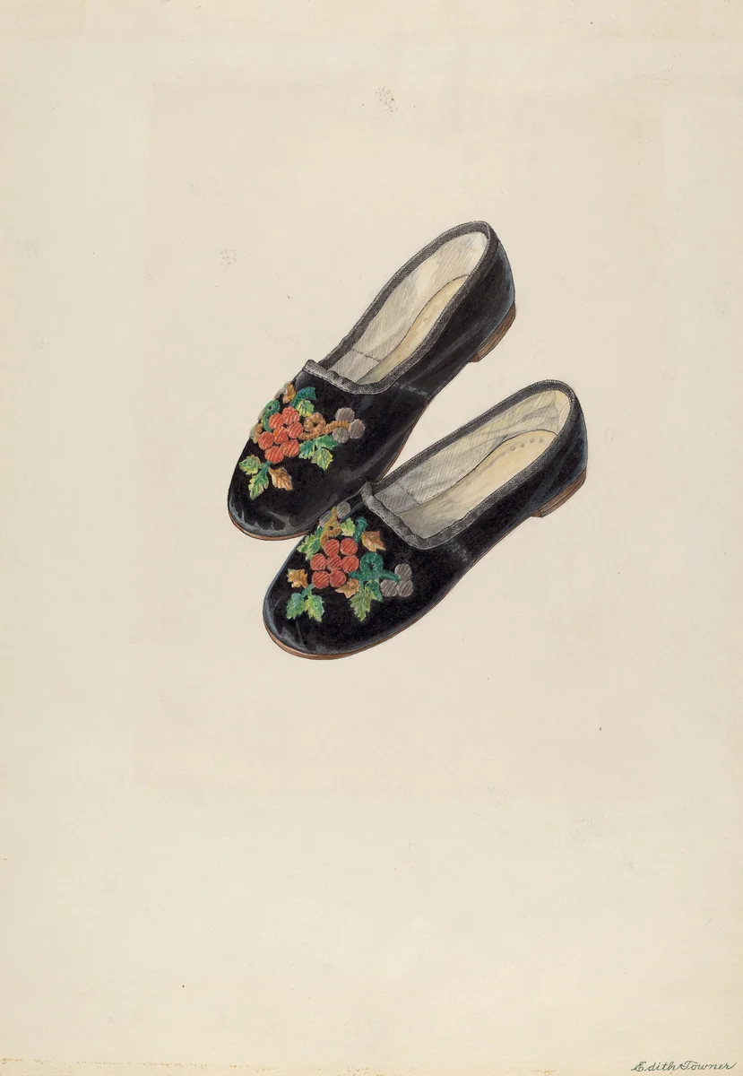 Baby Shoes by Edith Towner, index of american design, 1937