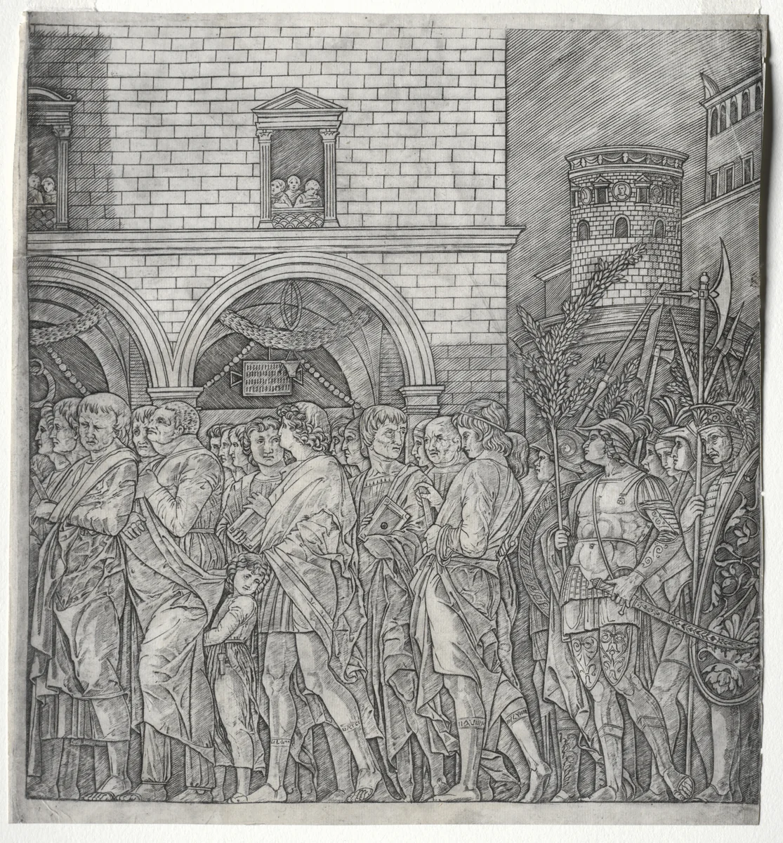 Triumph of Caesar: The Senators by Giovanni Antonio da Brescia, print, 1470-1506