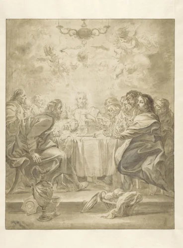 Laatste Avondmaal by Cornelis Schut, drawing, 1607-1655