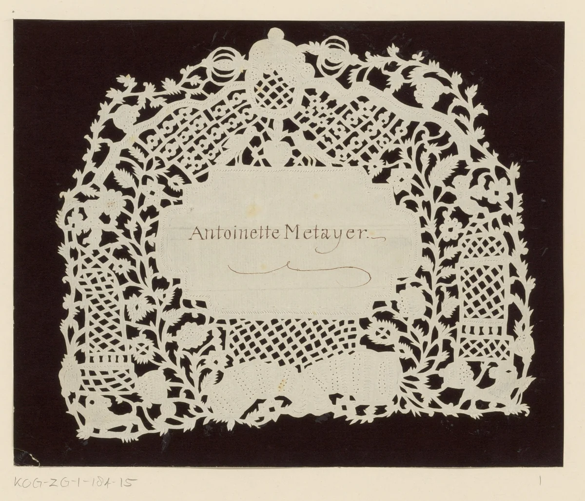 Huwelijksknipsel voor Antoinette Metayer by anonymous, other, 1750-1849