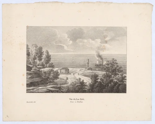 Vue du Lac Erié, Prise à Buffalo by Charlotte Bonaparte, print, 1824
