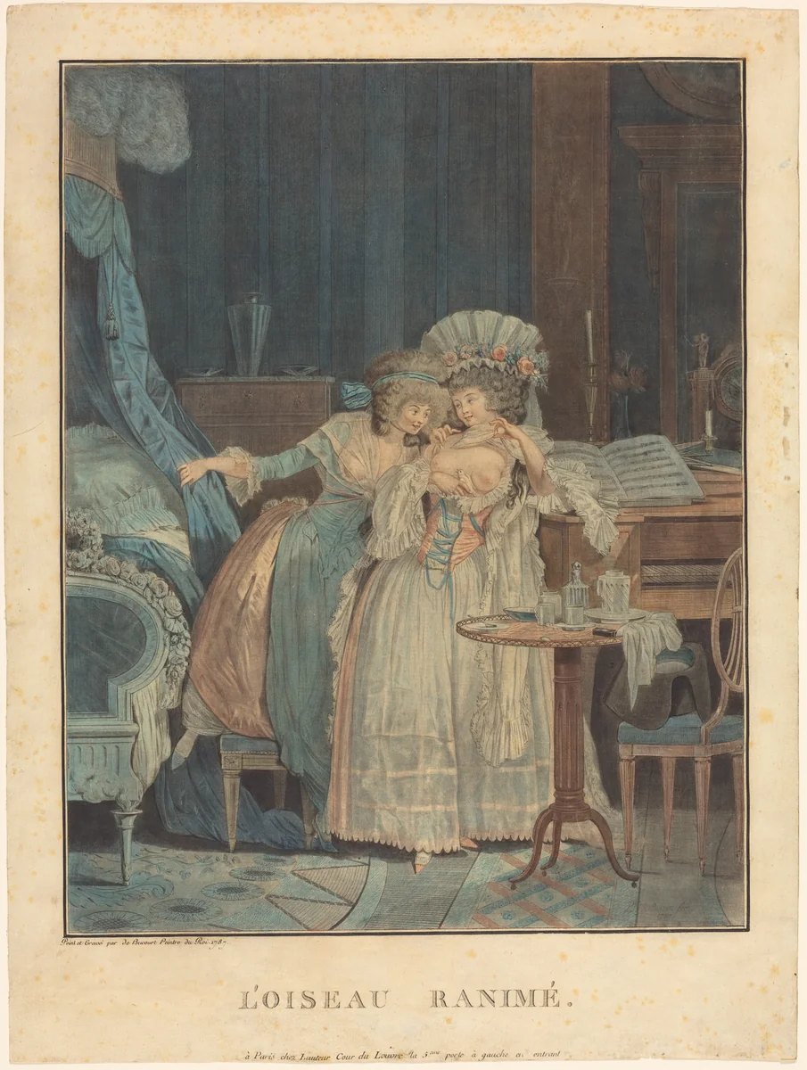 L'Oiseau ranime by Philibert Louis Debucourt, print, 1787