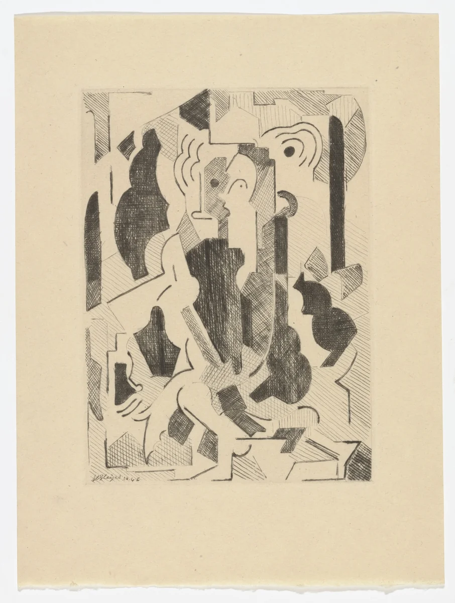 Duplicate of plate from Du Cubisme (On Cubism) by Albert Gleizes, illustrated book, 1946