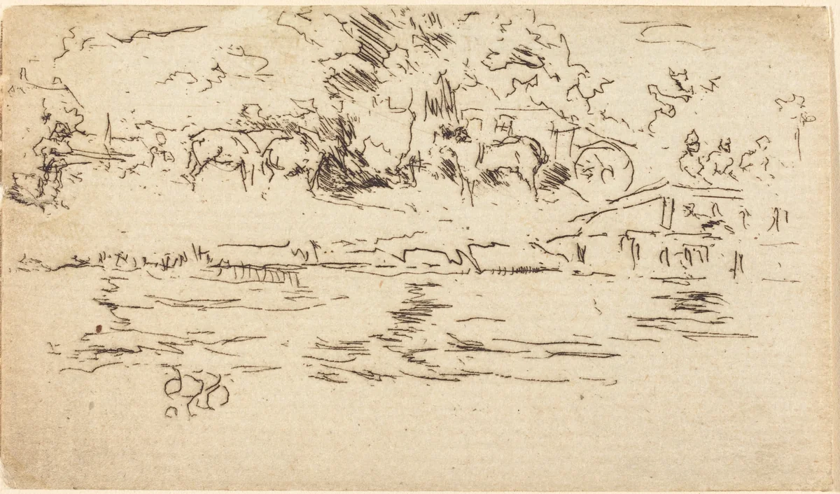 The Towing-Path by James McNeill Whistler, print, 1834-1903