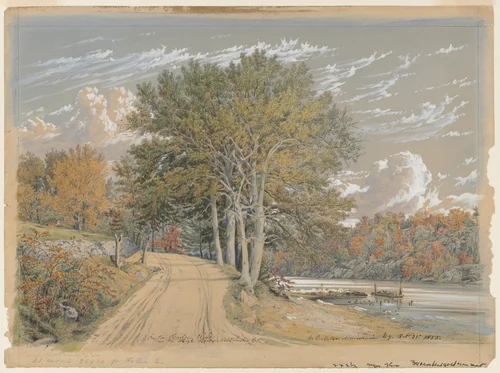 On the Harlem River by William Rickarby Miller, drawing, 1855
