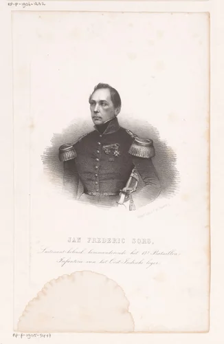 Portret van Frederik Johan Sorg by anonymous, print, 1847-1865