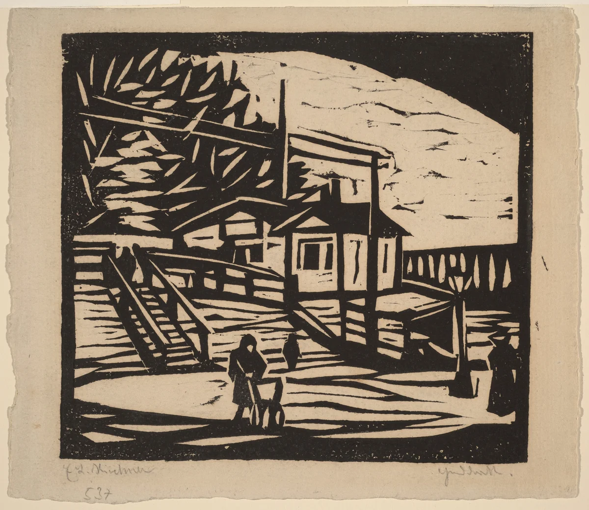 Shed on the Bank of the Elbe by Ernst Ludwig Kirchner, print, 1906