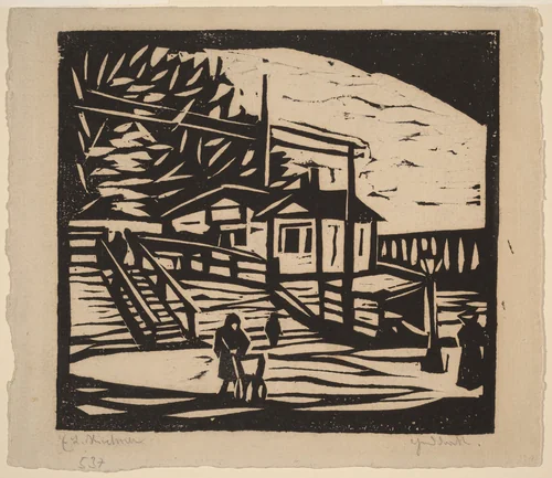 Shed on the Bank of the Elbe by Ernst Ludwig Kirchner, print, 1906