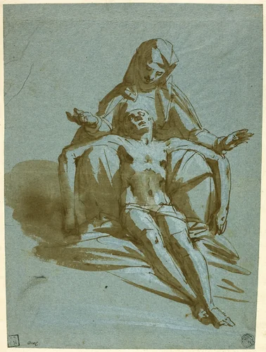 Pietà by Luca Cambiaso, drawing, 1567-1585