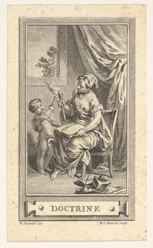 Doctrine, from the "Almanach iconologique" by Benoit Louis Prevost, print, 1760-1770