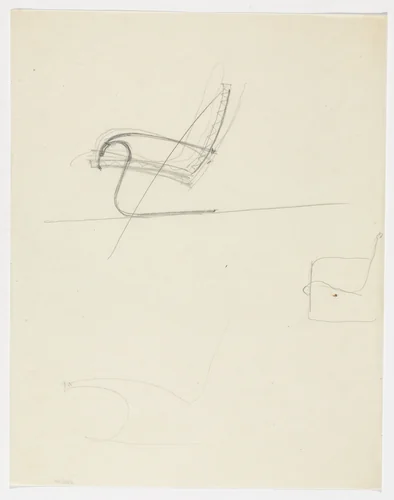 Lounge Chair with Arms. Lounge Chair without Arms. (Elevation sketches) by Ludwig Mies van der Rohe, mies van der rohe archive, 1926