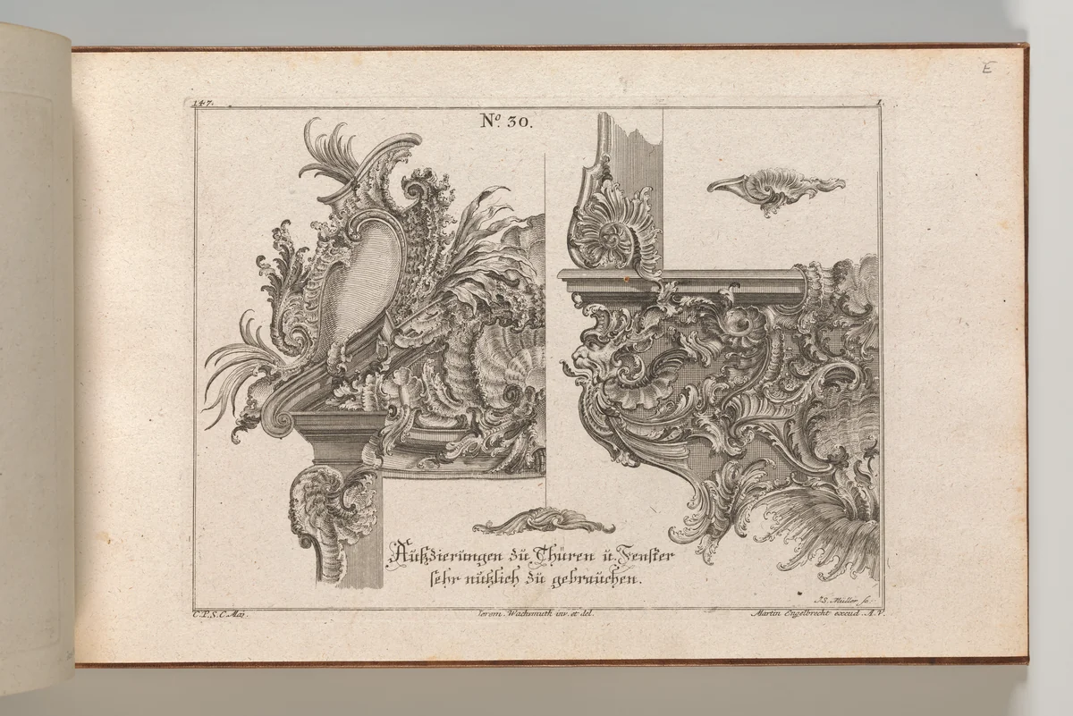 Suggestions for the Decoration of a Door and Window Frame, Plate 1 from 'Auβzierungen zu Thüren u. Fenster sehr nutzlich zu gebrauchen.' by Johann Sebastian Müller, book, 1750-1756
