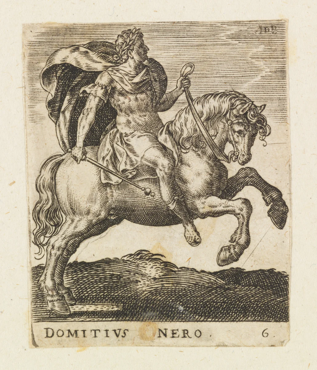 Domitius Nero, from "Twelve Caesars on Horseback" by Abraham de Bruyn, print, 1560-1592