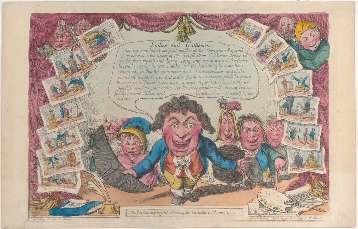 The Conclusion of the first Volume of the Caricature Magazine by Charles Williams, print, 1807