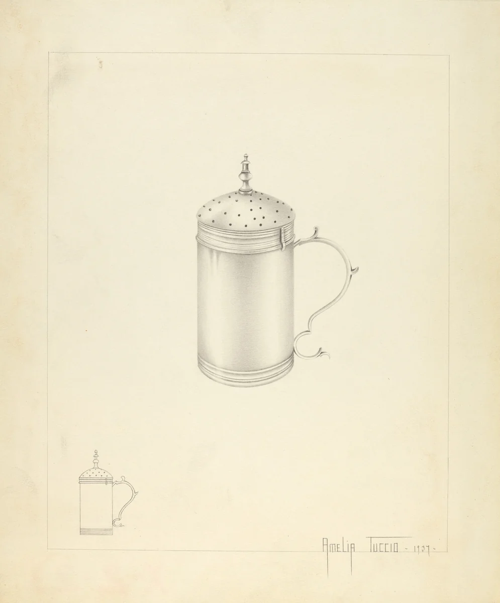 Silver Salt Cellar by Amelia Tuccio, index of american design, 1937