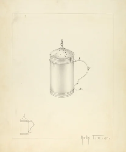 Silver Salt Cellar by Amelia Tuccio, index of american design, 1937