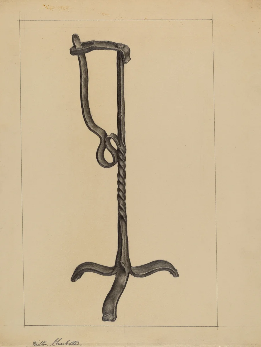 Rush Light Holder by Milton Grubstein, index of american design, 1937