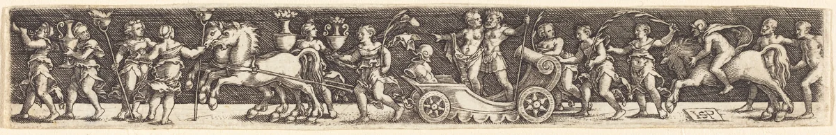 Triumphal Procession by Sebald Beham; Barthel Beham, print, 1528-1530