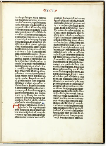 Gutenberg Bible Leaf by Johannes Gutenberg, drawing, 1454-1455