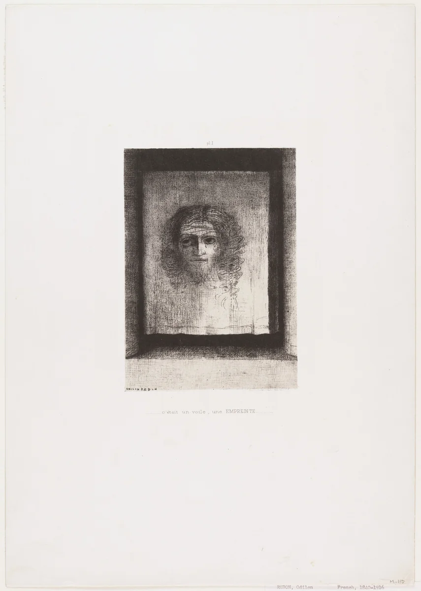 It Was a Veil, an Imprint (C'était un voile, une empreinte) from Dreams (Songes) by Odilon Redon, print, 1891
