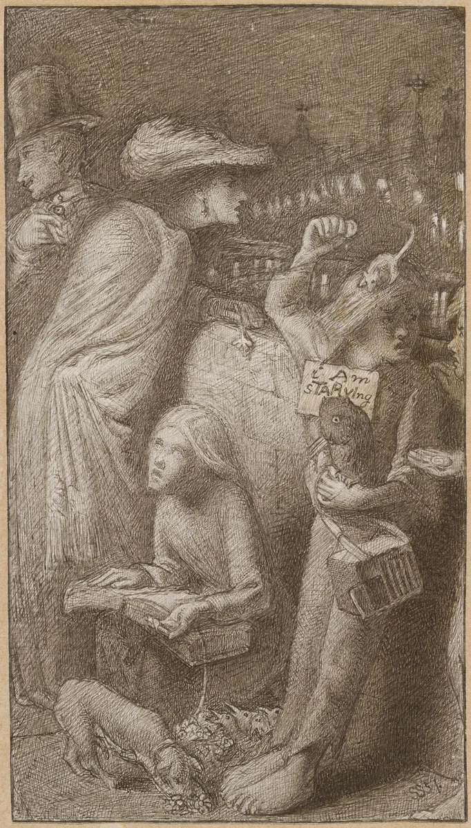 I Am Starving by Simeon Solomon, drawing, 1857