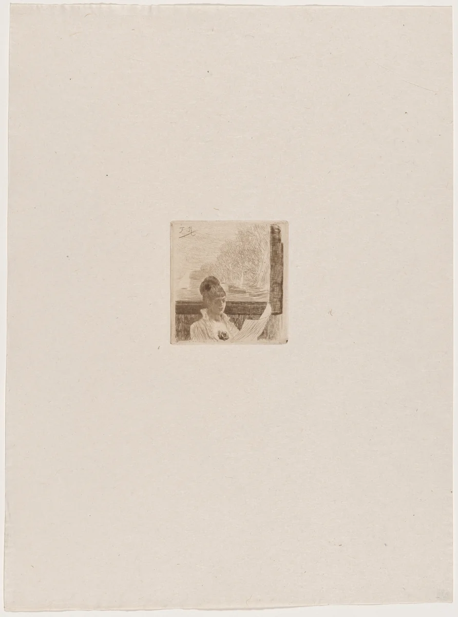 En Hollande (La petite liseuse) by Félicien Rops, print, 1895