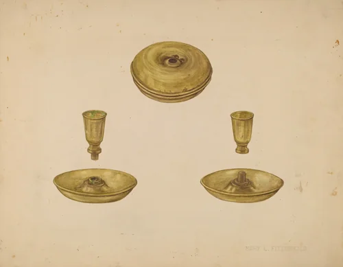 Candlestick by Mary Fitzgerald, index of american design, 1938