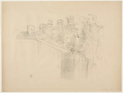 The Arton Trial (Procès Arton), first plate by Henri de Toulouse-Lautrec, print, 1896
