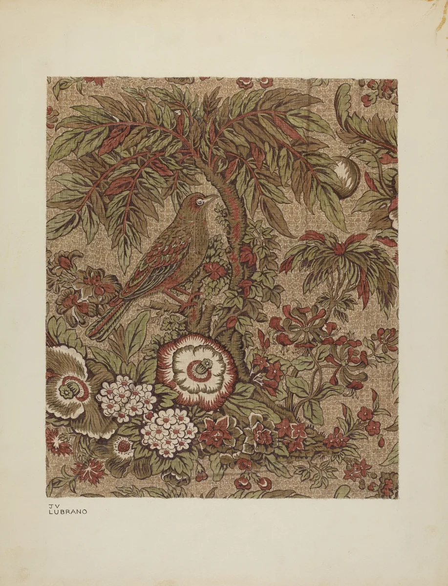 Printed Cotton Chintz by Joseph Lubrano, index of american design, 1940
