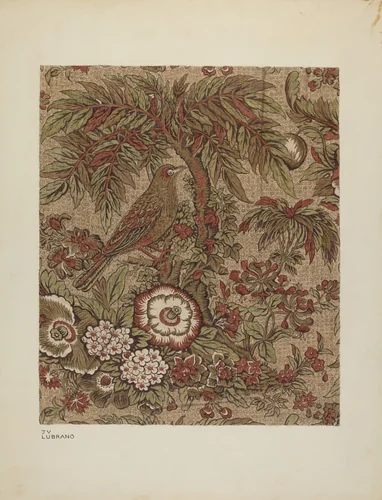 Printed Cotton Chintz by Joseph Lubrano, index of american design, 1940