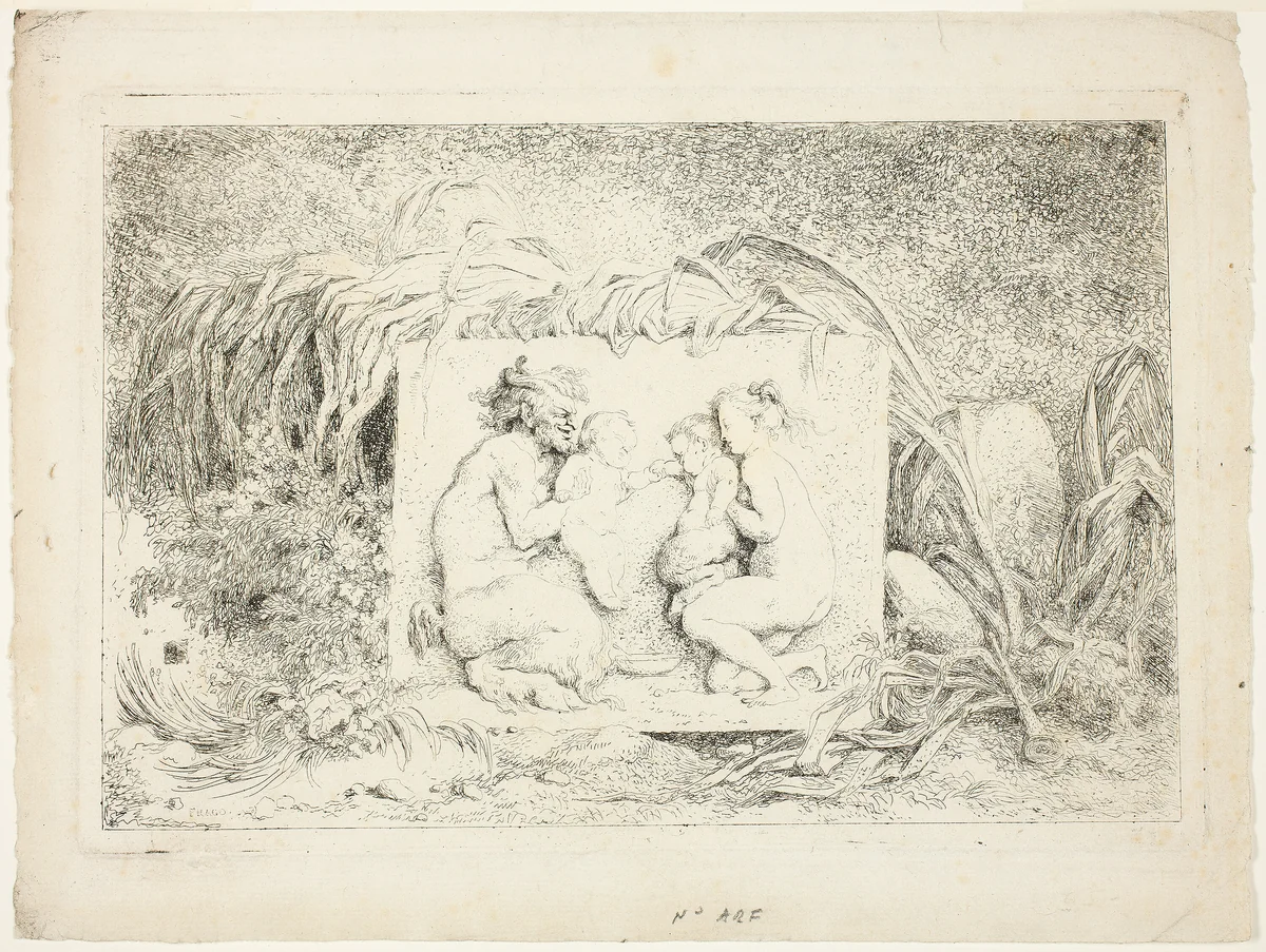 Satyrs Dancing, from Bacchanales, or Satyrs' Games by Jean Honoré Fragonard, print, 1763