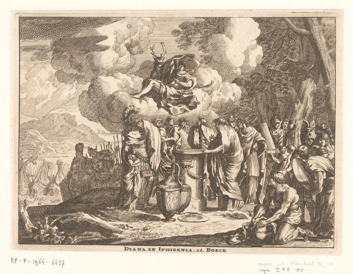 Offer van Iphigeneia by anonymous, print, 1628-1682