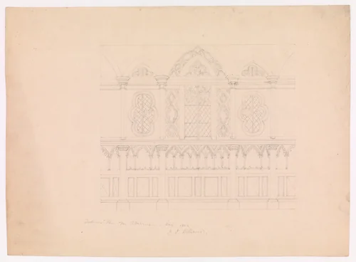 Design for a Side Chapel in the Gothic Style, for Adelmorn the Outlaw by John Joseph Holland, drawing, 1802