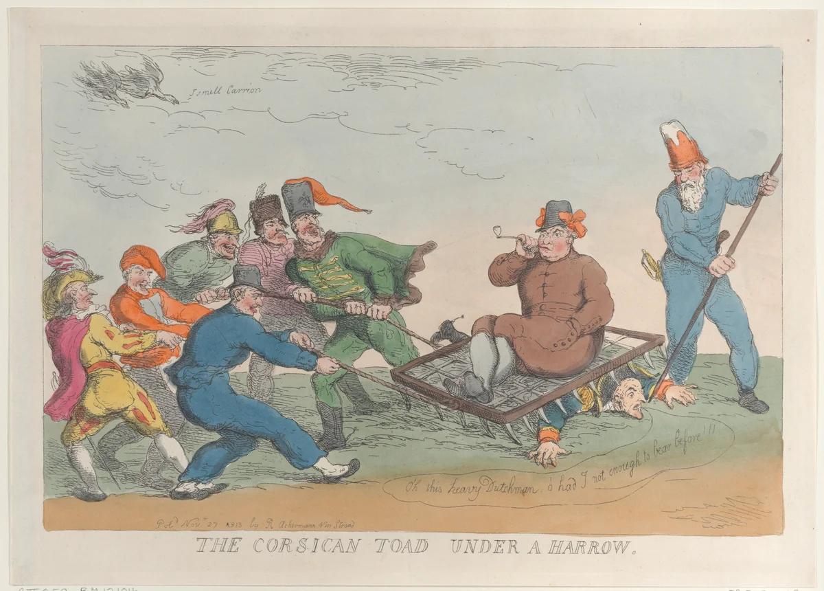 A Corsican Toad Under a Harrow by Thomas Rowlandson, print, 1813