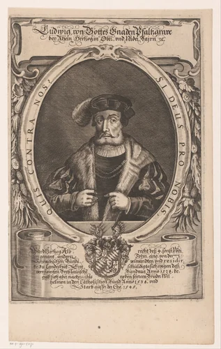 Portret van Lodewijk X, hertog van Beieren by Peter Troschel, print, 1630-1670