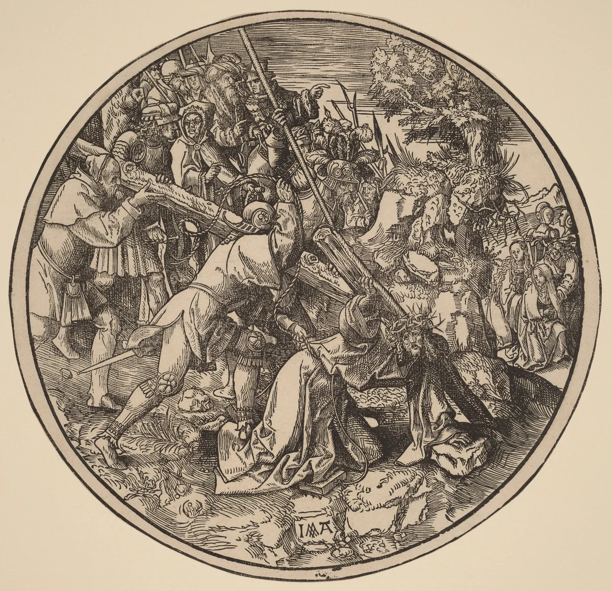 Christ Carrying the Cross by Jacob Cornelisz van Oostsanen, print, 1514